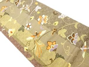 鳳凰に花唐草模様織出し袋帯